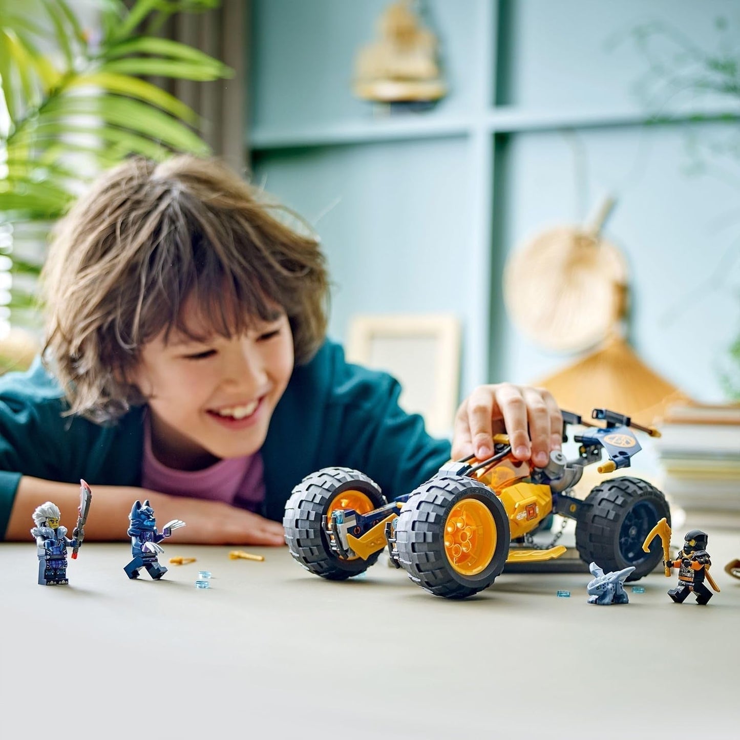 LEGO NINJAGO Buggy fuoristrada Ninja di Arin, giocattolo Ninja con auto, drago e 4 mini personaggi, modello di buggy set avventura per bambini, regalo di compleanno per ragazzi e ragazze di 7 anni 71811 Set da costruzione Beuche den LEGO-Store