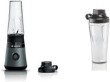 Bosch Mini-Flasche Vitapower Serie 2 MMB2111S, Mixer ad alta velocità, Bis Zu 40.000 giri/min, Tritan Togo-Flasche 0,6 L, Trinkdeckel, Bruchsicher, Spülmasch.Geeignete Teile, 450W, Argento/Schwarz Kitchen Naty Shop Bundle Mit Togo-Flasche Silber / Schwarz
