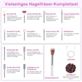 Lima per unghie elettrica senza fili - 35000 giri/min per unghie in gel, lima per unghie professionale e acrilica 12 in 1, set per manicure e pedicure a 5 velocità