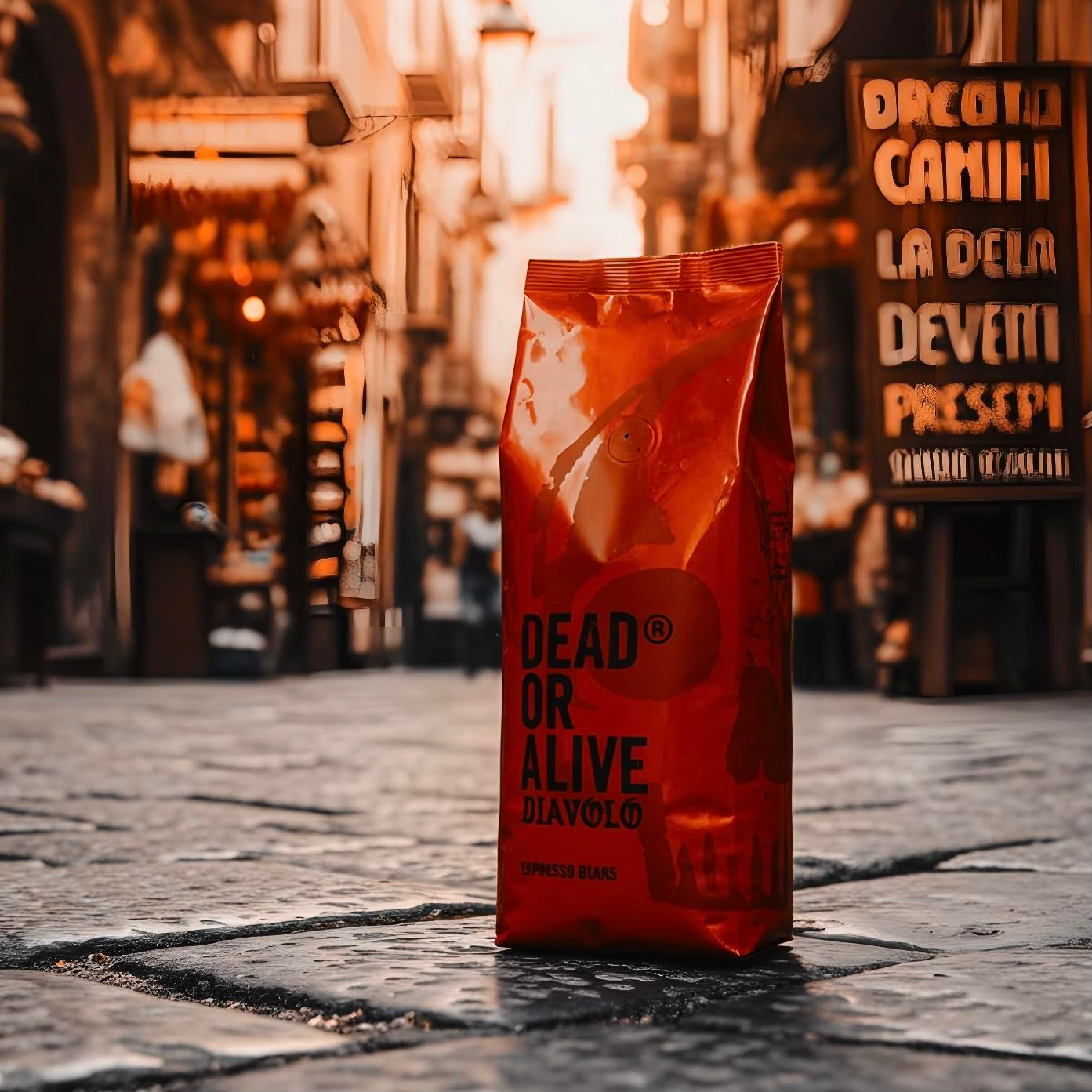 DEAD OR ALIVE DIAVOLO – Espresso Extra Fondente – 100% Robusta – Estremamente Forte – Bassa Acidità – Crema Stabile – Fagioli Interi 1kg – Arrosto Napoli