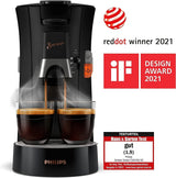 Macchina per caffè espresso a capsule PHILIPS Senseo Select con selezione dell'intensità del caffè e funzione memory, realizzata in plastica riciclata, colore: nero (CSA240/60)