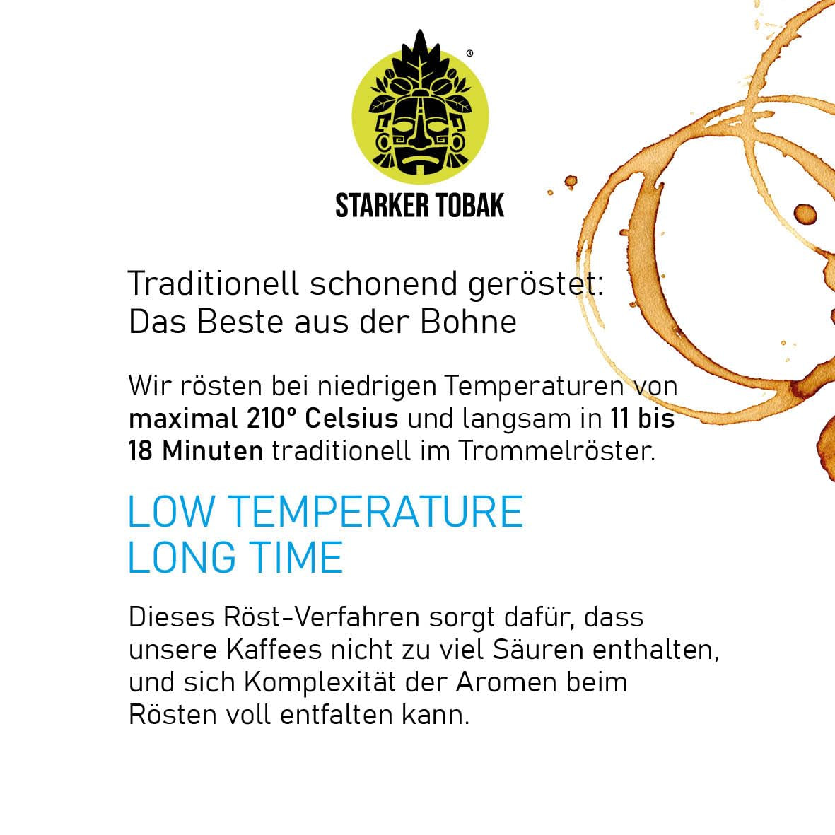 STARKER TOBAK Caffè Malabar monsonato, chicchi interi, tostato a mano - Tostatura media, India, 100% qualità arabica, adatto per caffè filtro, French Press, macchine da caffè completamente automatiche, delicato sullo stomaco - Acidità molto bassa
