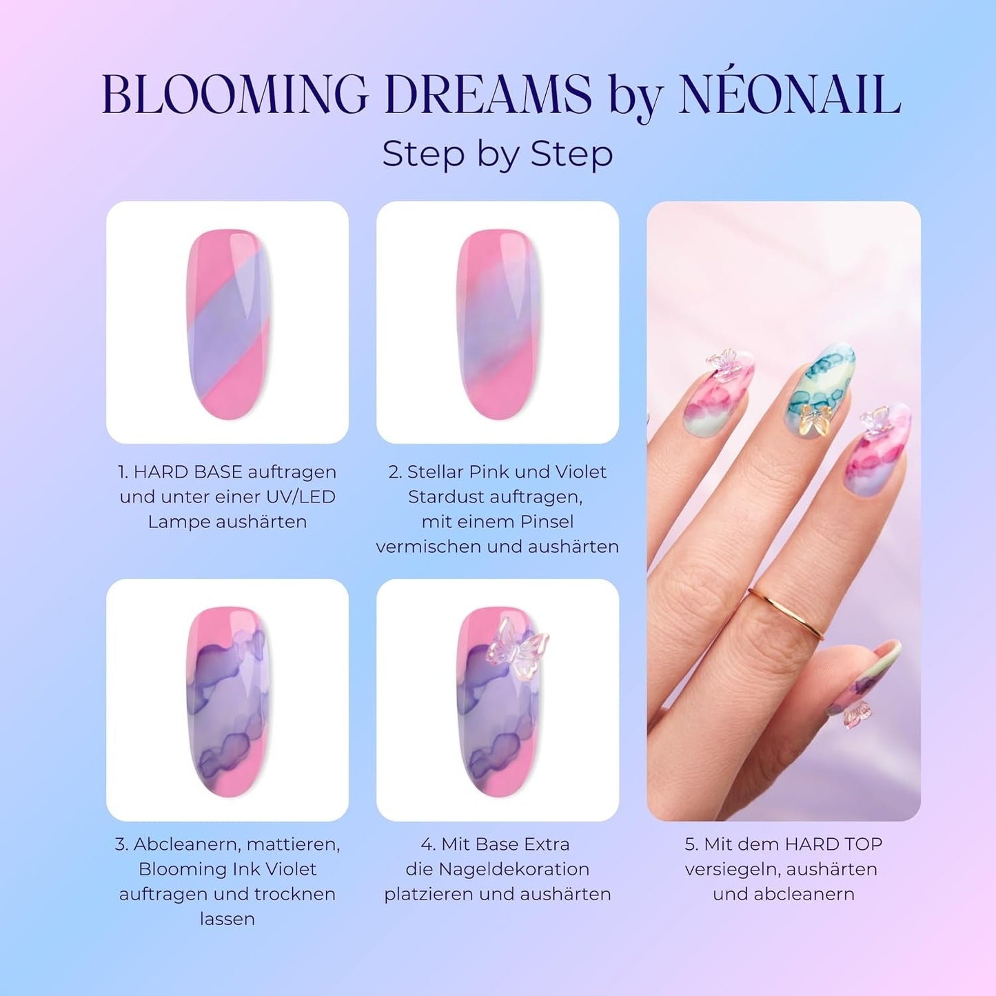 NÉONAIL Decorazione per unghie 3D Nail Art Schmetterlinge - Nail Charms - Nägel Selber Machen - Nails - Nageldesign Accessori - Nailart - Nail Art Zubehör - Nagel Deko - Nagelschmuck - Mehrfarbig