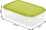Rotho Rondo barattolo per alimenti 1,5 l con coperchio, plastica senza BPA (PP), trasparente/verde, 1,5 l (24,0 x 16,0 x 7,5 cm) Scatole per alimenti Naty Shop