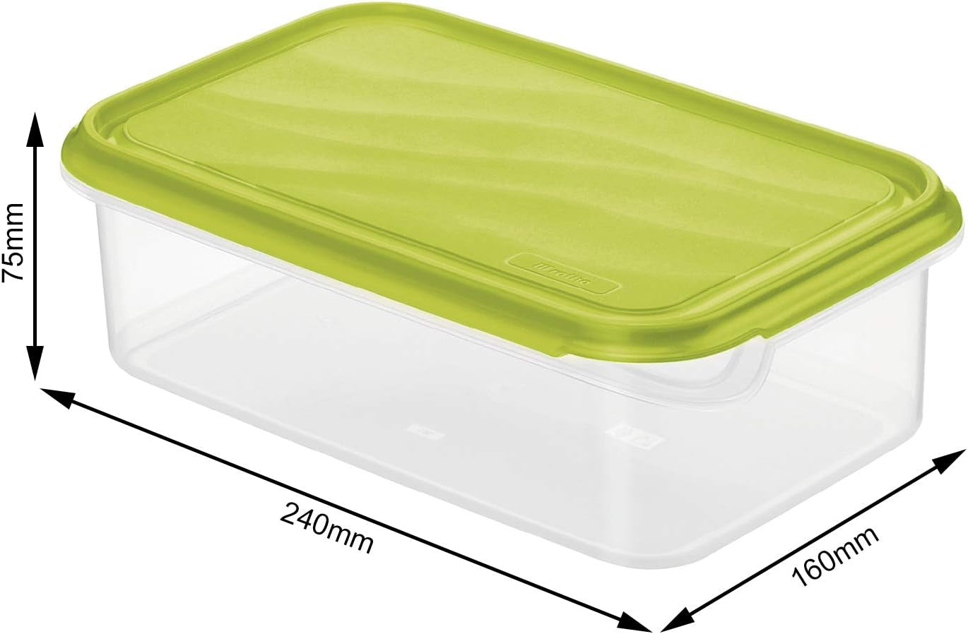 Rotho Rondo barattolo per alimenti 1,5 l con coperchio, plastica senza BPA (PP), trasparente/verde, 1,5 l (24,0 x 16,0 x 7,5 cm) Scatole per alimenti Naty Shop