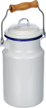 904301 Lattina per latte 1 L, acciaio, bianco/blu, 10 x 10 x 22 cm