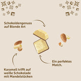 Schogetten Mandorla Bionda | Cioccolato bianco con pezzetti di caramello e mandorle | 100 g| Convenientemente porzionato (confezione da 2)