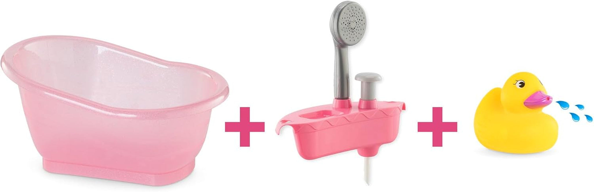 Corolle 9000141660 - Vasca da bagno Mon Grand Poupon con funzione pompa e paperella di gomma per tutte le bambole da 30-36 cm, 32,5 cm, a partire da 3 anni