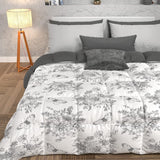 PETTI Artigiani Italiani - Trapunta invernale, Trapunta invernale, Trapunta semplice, Double face, Stampa monocolore e digitale, Microfibra anallergica 100% Made in Italy Trapunte e piumini Naty Shop Botanic 03 Grigio Letto singolo