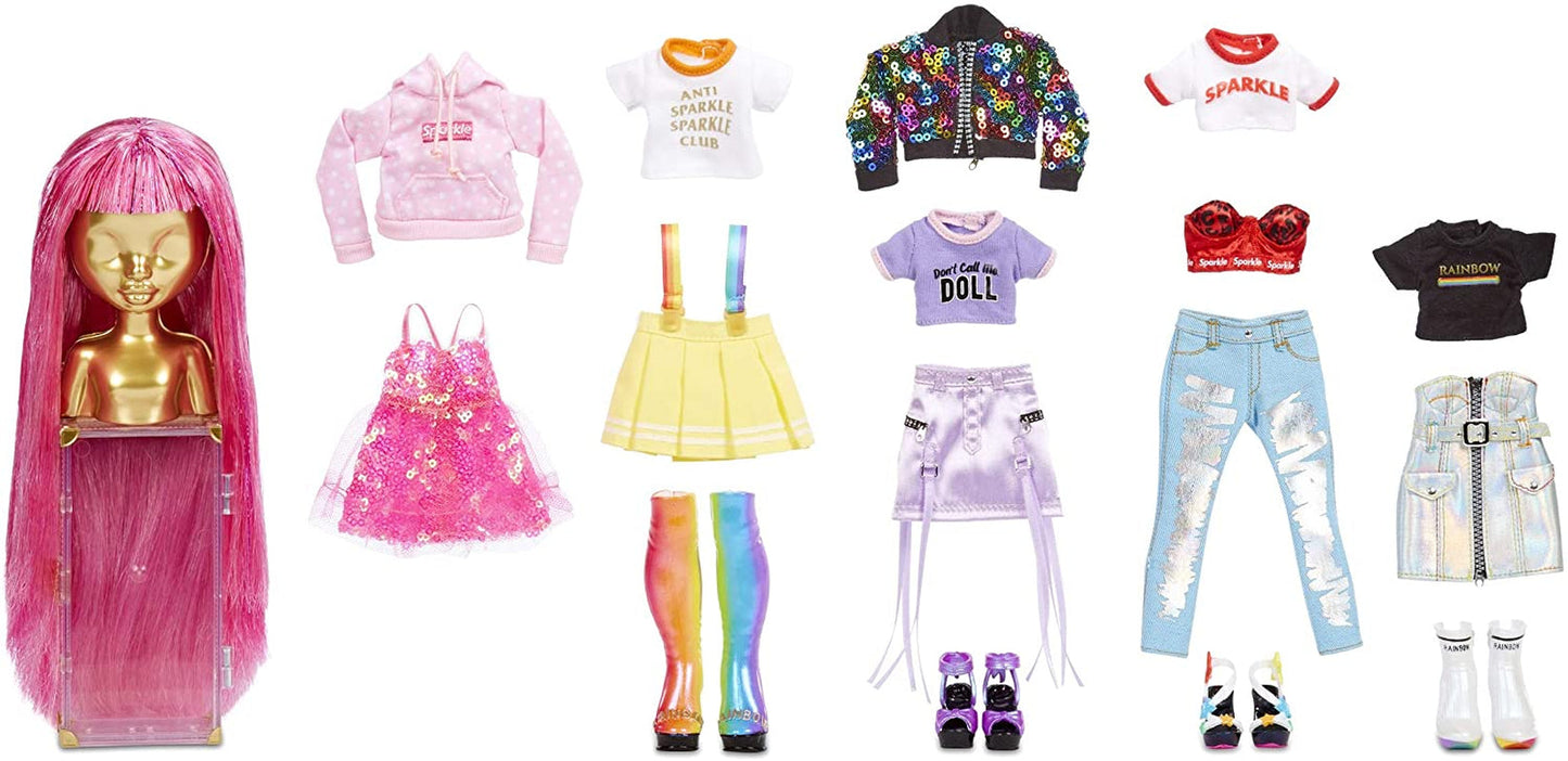 Rainbow High 571049 Fashion Studio - Bambola esclusiva con vestiti, accessori e 2 parrucche lucenti - Crea oltre 300 abiti!