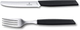 VICTORINOX Set di posate svizzere moderne per 6 persone 12 pezzi Cucina Naty Shop Nero