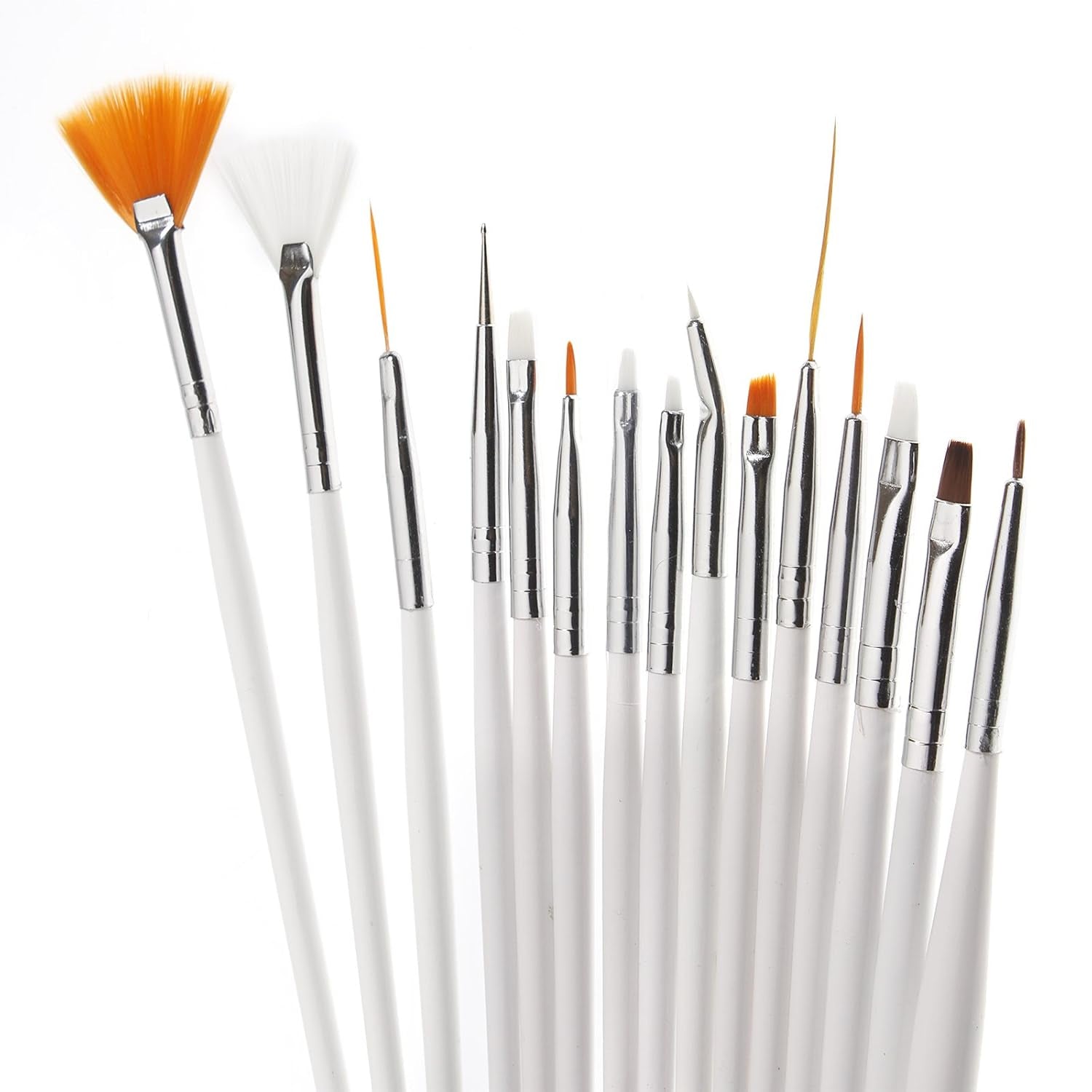 ® 20 pennelli professionali per unghie, gel, pennelli per pittura, pennelli per artisti, kit pennelli per unghie french, set di strumenti con punta appuntita, per design delle unghie, pittura, motivo a punti, ecc., con borsa