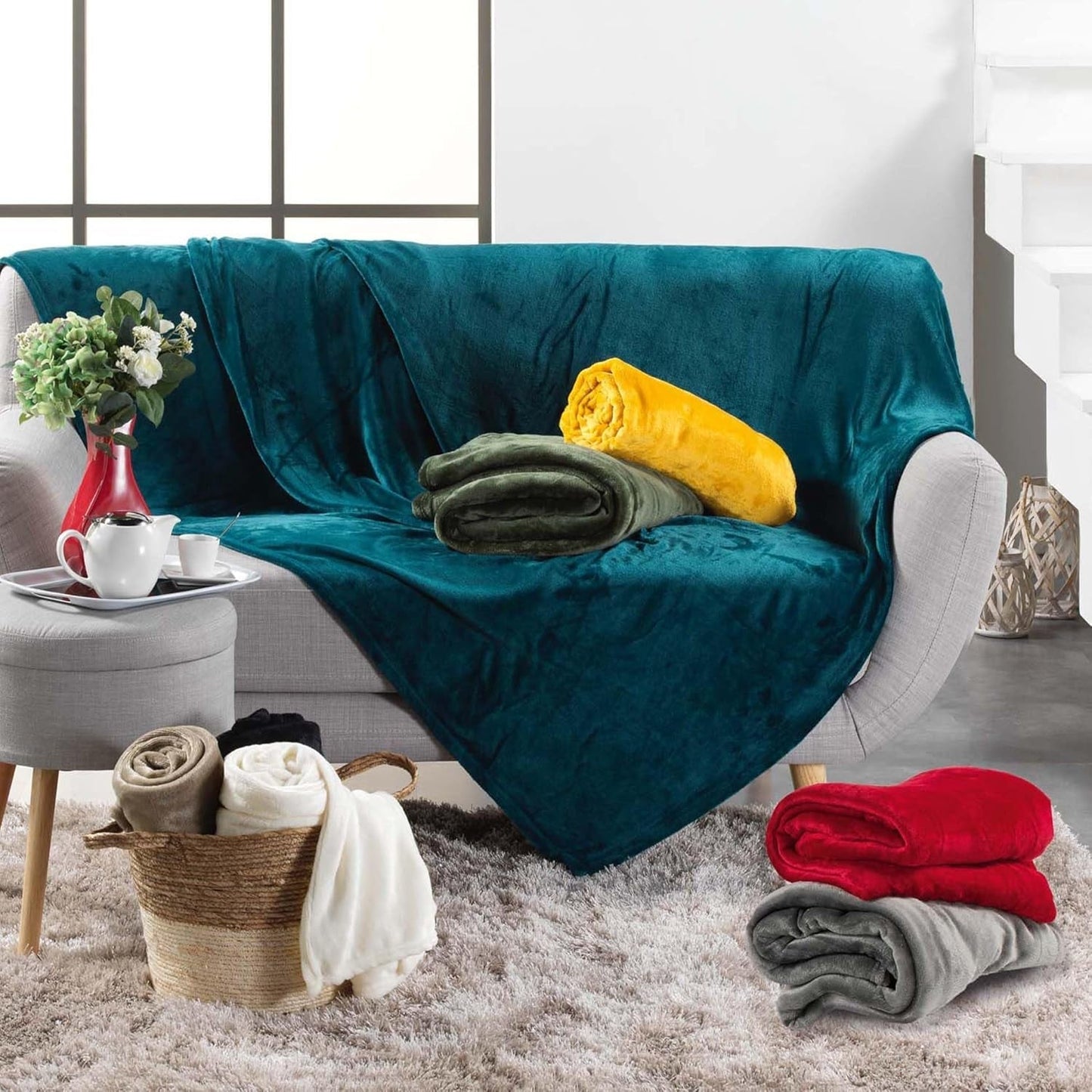 Douceur D'Intérieur, Coperta in Flanella, 125 X 150 Cm, Rosa, Piumini e trapunte in flanella Naty Shop