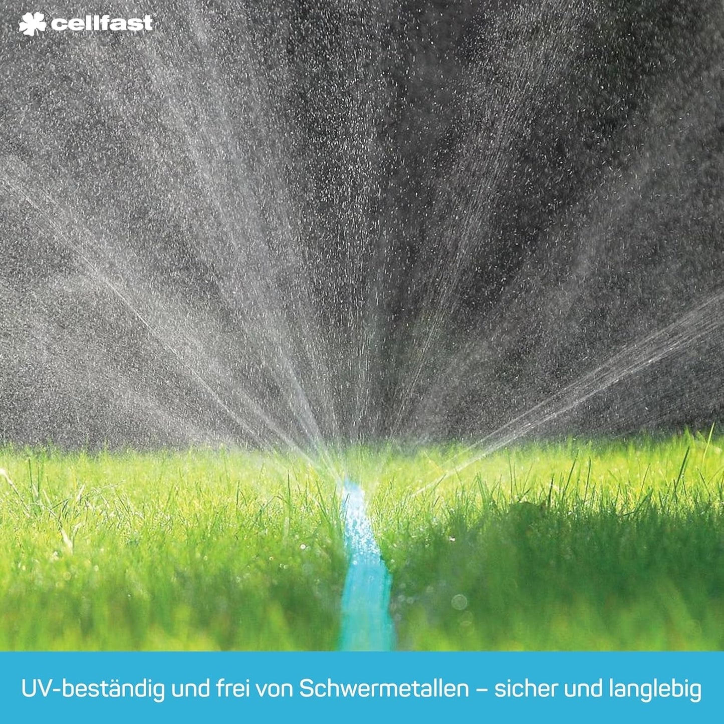 Tubo per irrigazione Cellfast SPRING, Tubo per irrigazione a tre canali con connettori completi, Realizzato in filo di alta qualità, Resistente ai raggi UV, 15 m, 1/2 pollice, 19-022, Multicolore, 38x38x8 cm