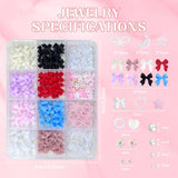 Decorazioni per nail art 3D, 1 scatola di ciondoli per nail art, ciondoli per nail art con fiore e cuore in stile misto, decorazioni in resina per nail art, per decorazioni per nail art, accessori artigianali fai da te