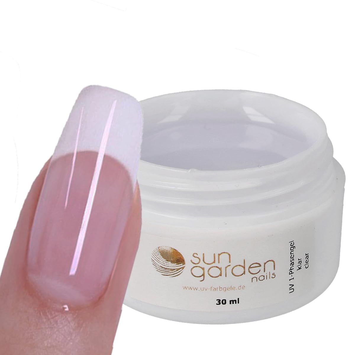 Sun Garden Nails gel trasparente monofasico 30ml + scatola da 100 tip + colla per tip 7ml