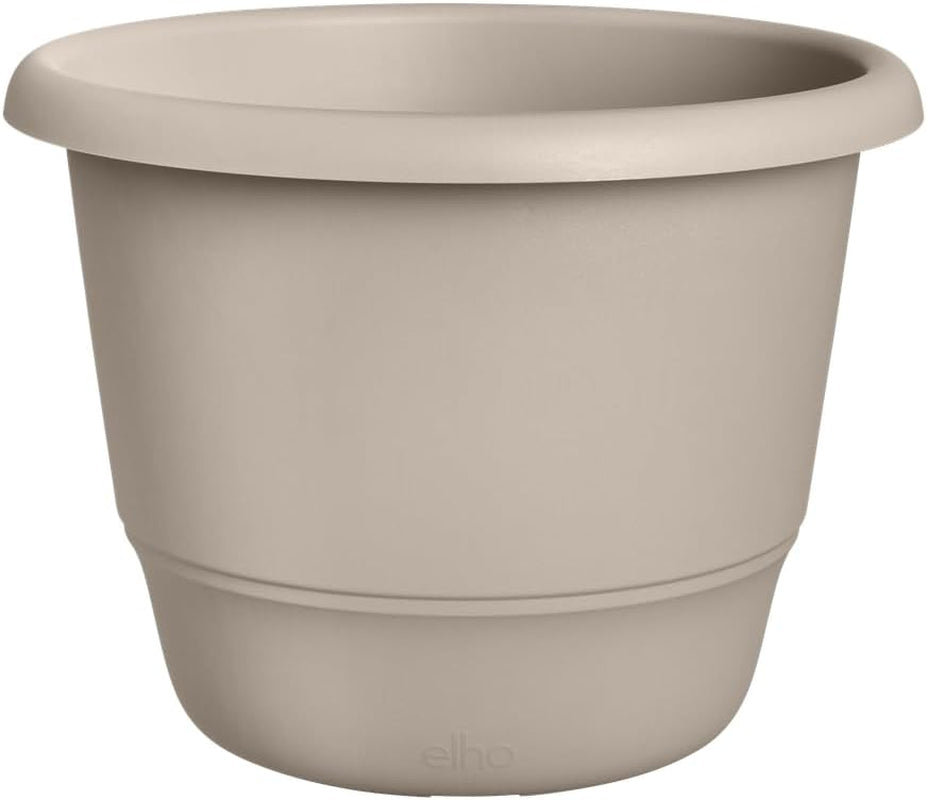 elho Amiga Round 30 - Vaso da fiori per interni ed esterni - 100% plastica riciclata - Ø 29,5 x H 20,2 cm - Beige/Beige fungo