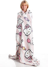 Copriletto Hello Kitty, rosa, morbida coperta 130X170Cm, copriletto copriletto o copridivano in microfibra. Qualità con certificato Oekotex, Letti e coperte Sanrio Besuche den Kanguru-Store
