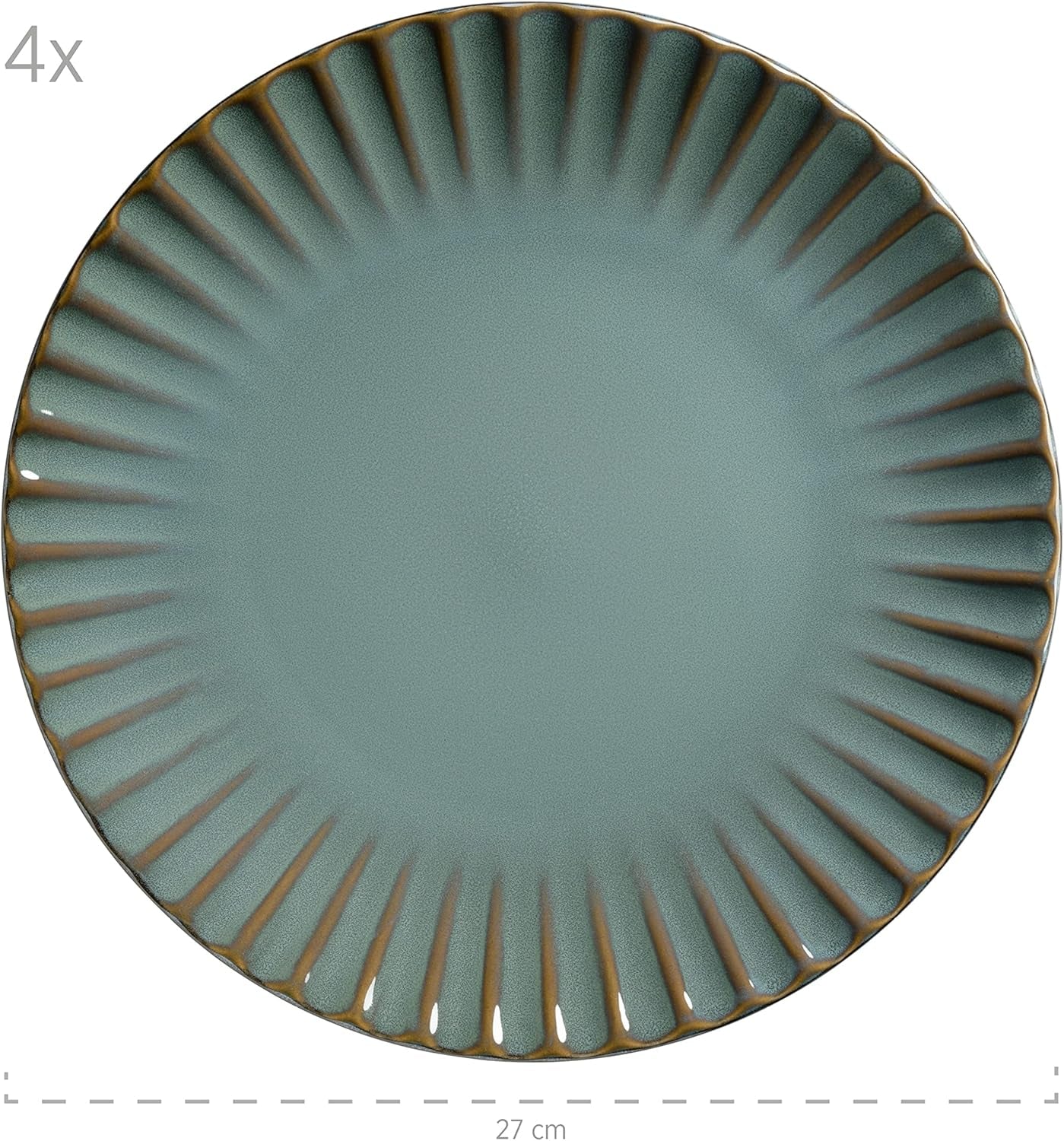 MÄSER 931964 Servizio di stoviglie serie Confino per 4 persone, look vintage moderno, set combinato in ceramica, 20 pezzi, colore petrolio con accenti neri, piastrelle