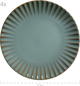 MÄSER 931964 Servizio di stoviglie serie Confino per 4 persone, look vintage moderno, set combinato in ceramica, 20 pezzi, colore petrolio con accenti neri, piastrelle