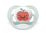 Succhietto Philips AVENT ultra air - confezione da 2, senza BPA, traspirante, per bambini da 0 a 6 mesi, inclusa custodia per il trasporto e sterilizzazione, mela/pera (modello SCF080/17)