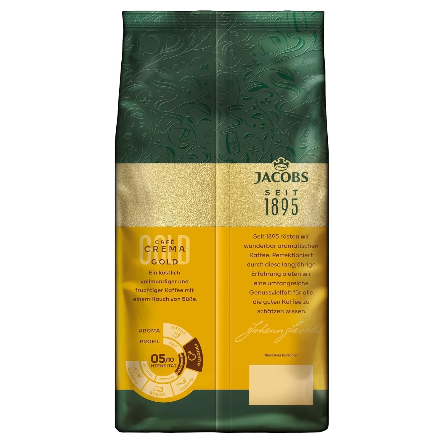 Jacobs Expert Roast Cafe Crema Gold, Caffè in grani interi (4 x 1 kg)