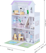 Teamson Kids Casa delle bambole gigante Olivia's Little World con 16 accessori per bambole, casa delle bambole in legno con mobili, casa delle bambole a 3 piani, 30 cm, per bambini, dai 3 anni in su