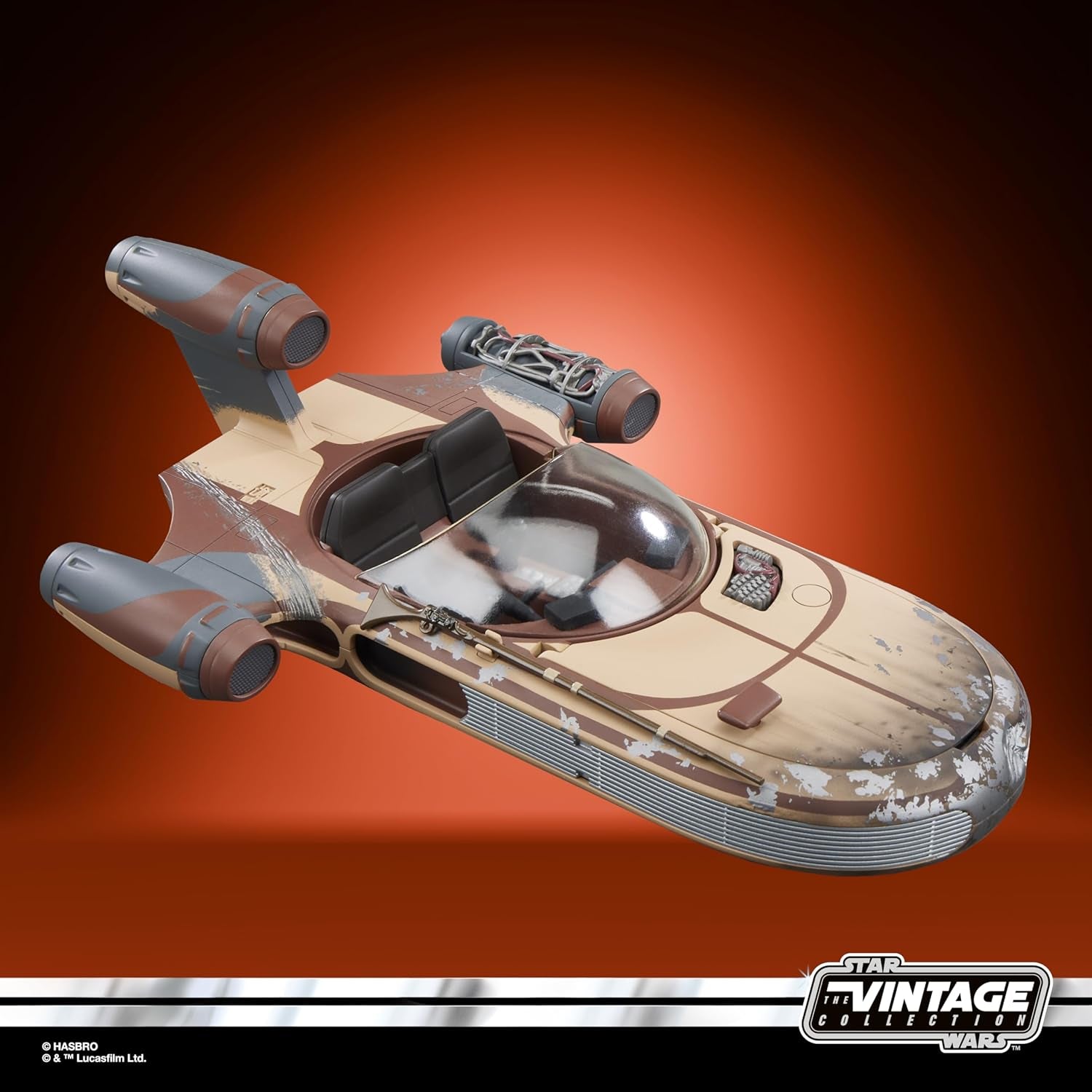 Collezione vintage Star Wars Landspeeder e Luke Skywalker, action figure e veicolo Star Wars: Una nuova speranza, action figure da 9,5 cm Naty Shop