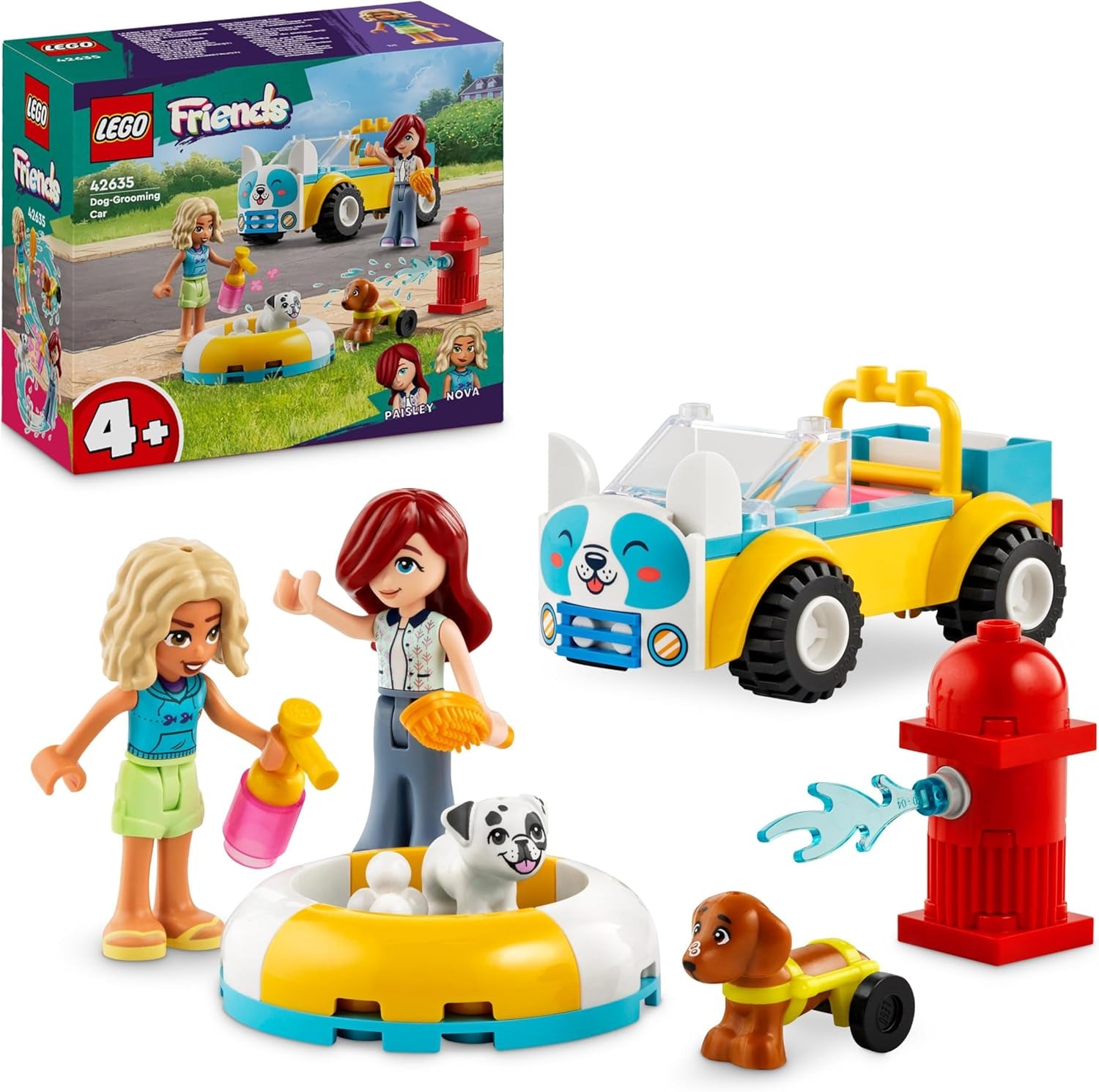 LEGO Friends Sala mobile per la toelettatura dei cani, set da gioco con veicoli per animali, 2 personaggi e 2 cani, giocattolo per bambini per ragazze e ragazzi di 4 anni, set per la toelettatura dei cani 42635 Set da costruzione Besuche den LEGO-Store Titolo predefinito