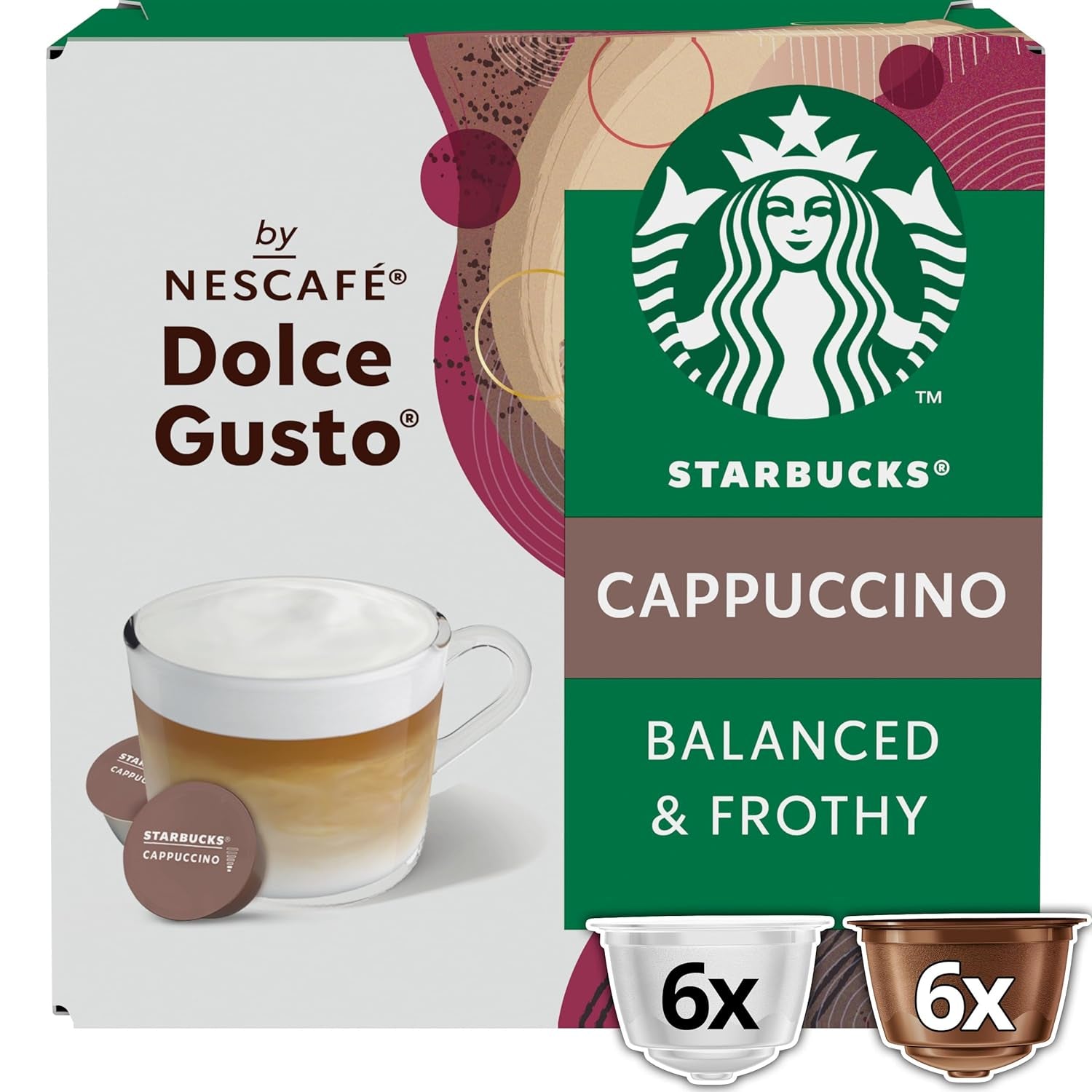 STARBUCKS Cappuccino di Nescafé Dolce Gusto Kaffeekapseln 6 x 12 (72 Capsule)