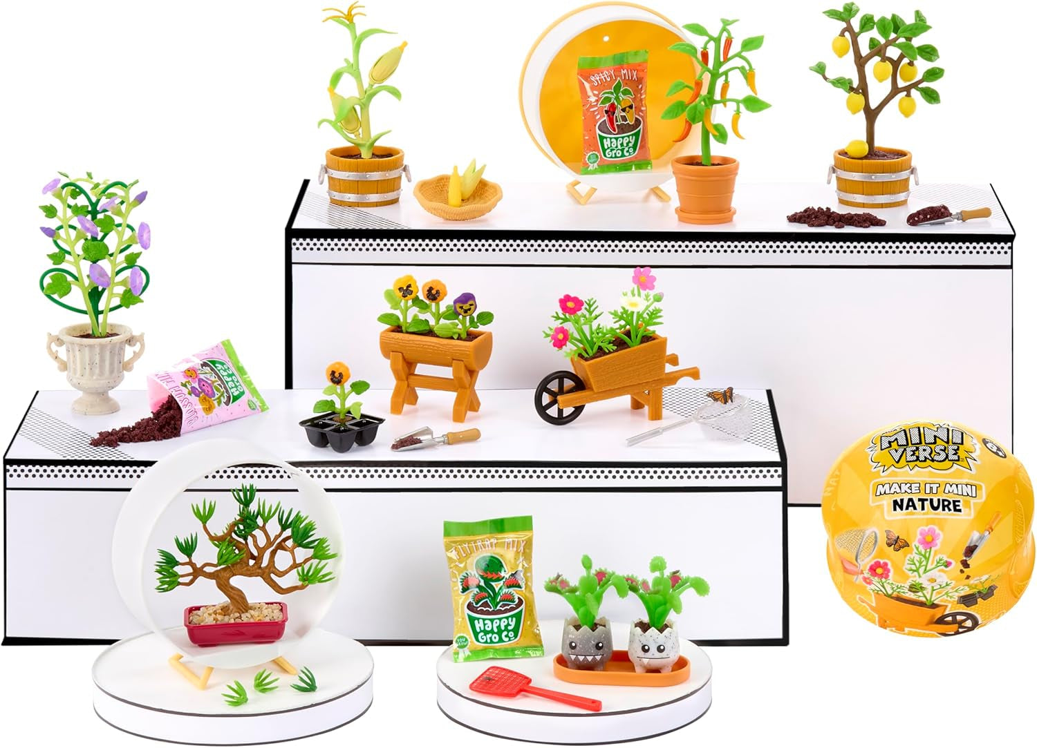 MGA Miniverse Make It Mini Nature 3 Series - Mini oggetti da collezione, set da gioco artigianale, repliche di piante, giocattoli, fiori, per collezionisti e bambini dagli 8 anni in su