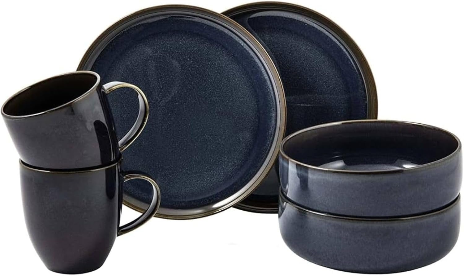 Villeroy & Boch Crafted Denim set da colazione, 6 pezzi, per 2 persone, blu