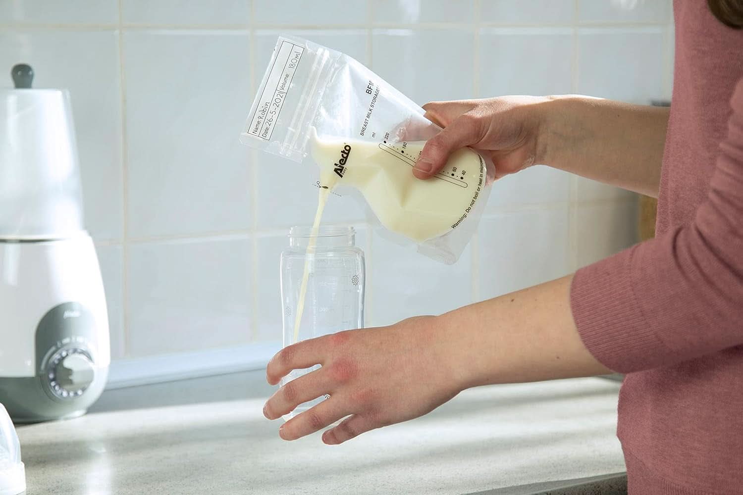 BF100 Borsa conservazione latte materno - Borsa per latte materno - capacità 220 Ml - 100 pezzi - Trasparente Accessori Alimentazione e Allattamento Bebe Naty Shop