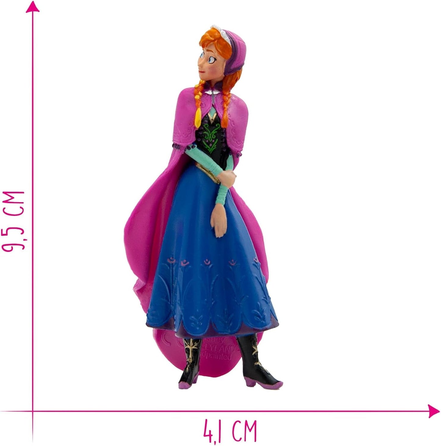 Bullyland 12960 - Statuetta della principessa Anna del film Frozen di Walt Disney, ca. 9,5 cm, molto dettagliato, ideale come piccolo regalo per bambini dai 3 anni in su