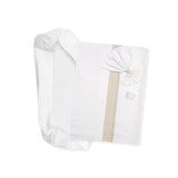 Completo Lenzuola Navicella Bianco e Rosa, 1 Lenzuolo con Angoli, 1 Lenzuolo Sopra con Ricamo in Nastro Aida e 1 Federa per Cuscino, 100% Cotone, Made in Italy Naty Shop Trapunte e Trapunte Tortora