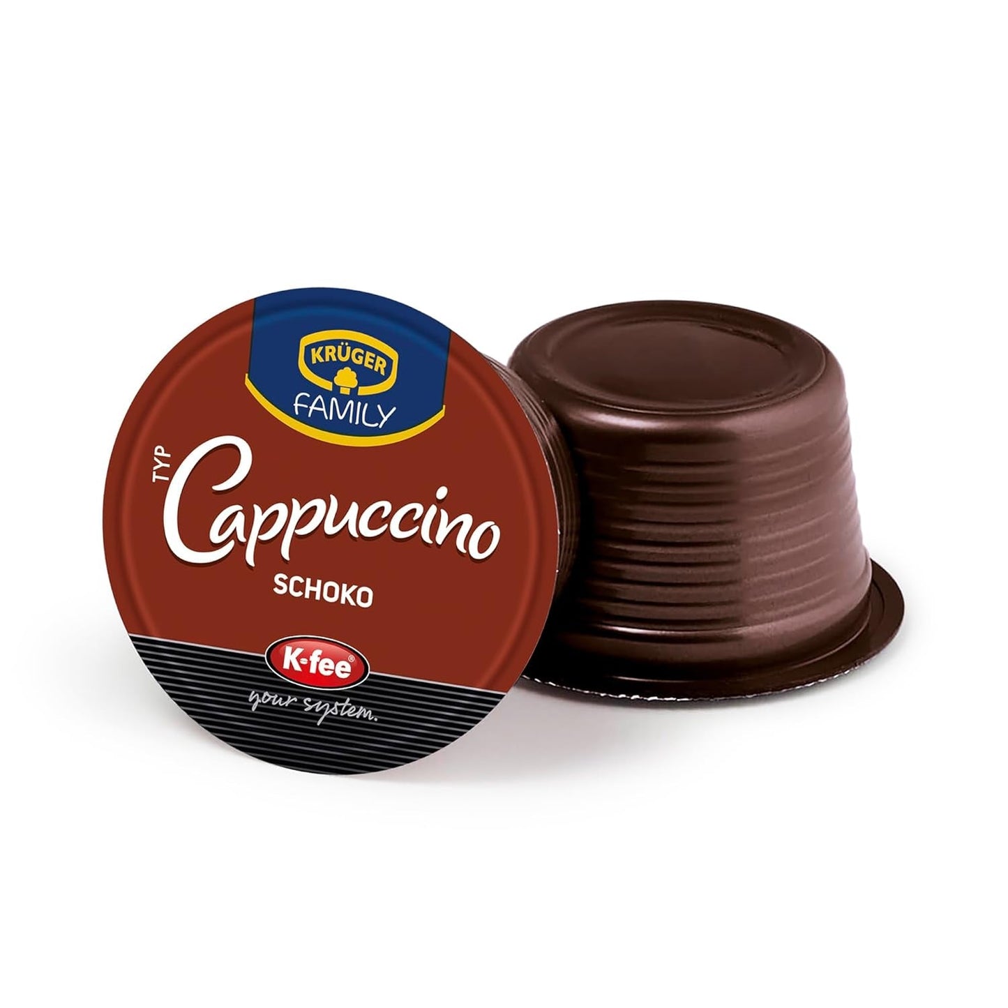 KRÜGER Cappuccino Schoko Capsule di caffè, compatibili con K-fee e ALDI EXPRESSI* Kapselmaschinen, caffè solubile aromatizzato, 96 capsule