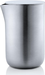 blomus -BASIC- Sifone in acciaio inossidabile opaco con coperchio, capacità 120 ml, elegante tazza per il latte, lavabile in lavastoviglie (H / L / A: 8,3 x 6,1 x 5,7 cm, acciaio inossidabile, 63618)