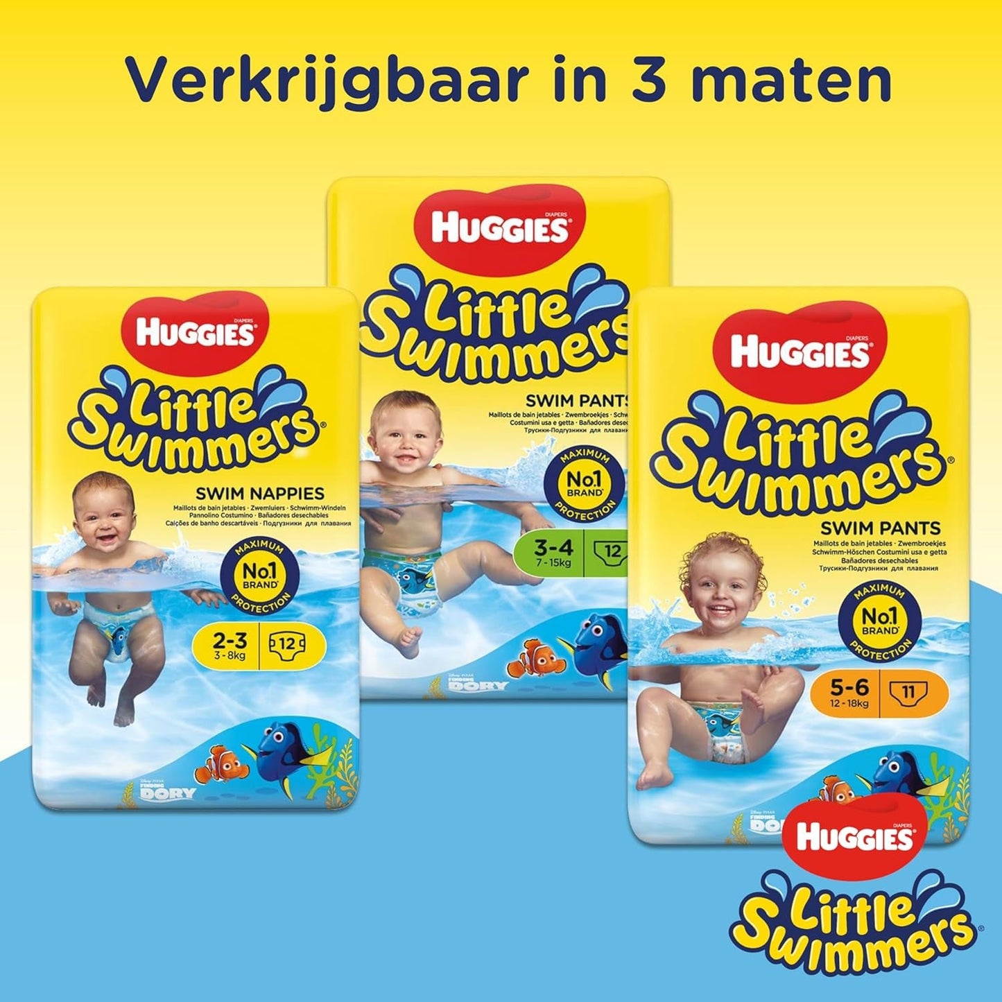 Pannolini da bagno usa e getta Huggies Little Swimmers Taglia 2-3 - 36 Panty Total