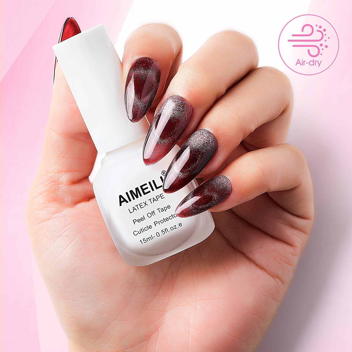 AIMEILI Nastro staccabile in lattice Nagelleck Korrektor Hautschutz Fingerschutz Für Nail Art Palisade Geruchlos Weiß 15Ml