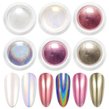 BISHENGYF Polvere per unghie cromata oro rosaNeue Upgrade Grosse Kapazitä Chrom PulverSuper-Spiegeleffekt Metall Mirror Chrome Powder –Neon Glassy Pearl Effect Glitter Nagelkunst Pulver Für DIY Salon