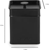 Salter BW12614EU7 Set contenitori Kuro - 4 contenitori da cucina Scatole organizer quadrate per pane/tè/caffè/zucchero, facili da pulire, per conservare gli alimenti freschi Scatole nere per alimenti Naty Shop