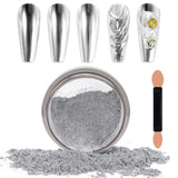 Chrome Nagel Pulver Spiegel Effekt Metallic Staub Holographische Glitter Glasierte Maniküre Dekoration Pigment riflettente per lo smalto gel fai da te Nail Art, Harz Handwork, Geschenke Für Gold