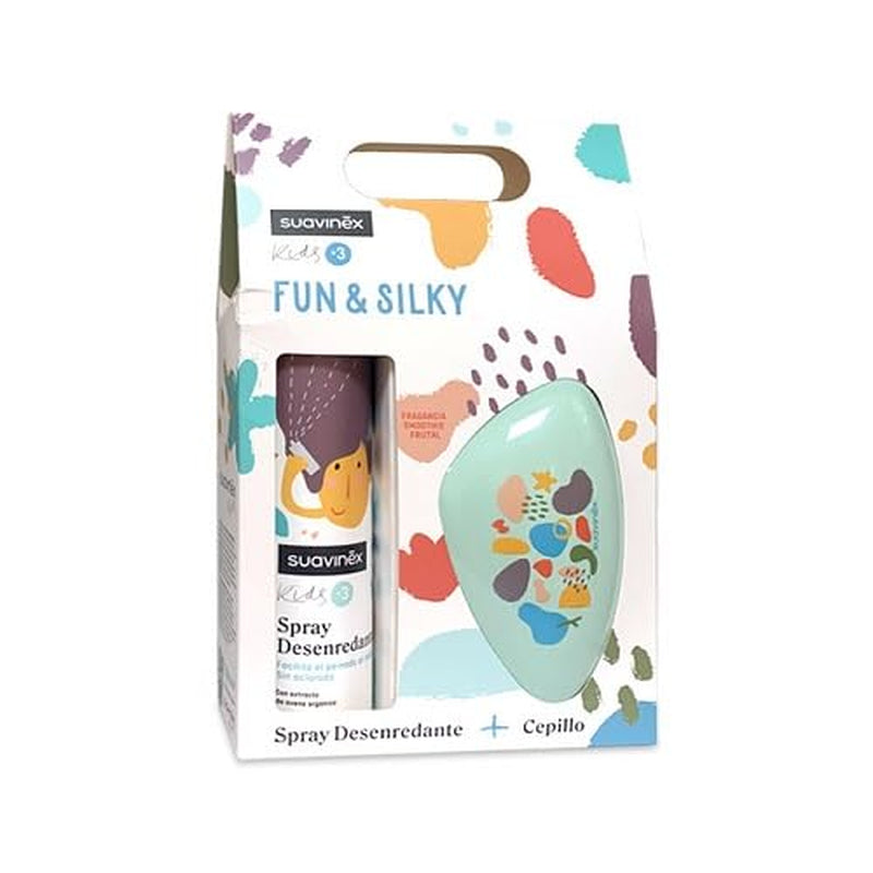 Suavinex Kit districante per capelli per ragazze e ragazzi + Spazzola districante Senza tirare, senza risciacquo, Profumo fruttato, Senza allergeni, 96% di ingredienti naturali, da 3 a 10 anni, 250 ml Naty Shop Prodotti districanti per capelli Titolo predefinito