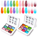 Gel per pittura sfumata, 12 colori di smalto gel sfumato con 100 spugne per unghie e 4 artigli in metallo per french manicure, nail art fai da te, set I