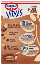 Dr. Oetker Vitalis Chocolate Muesli Classic: muesli da colazione con cioccolato al latte e fondente, confezione da 7 (7 x 600 g)