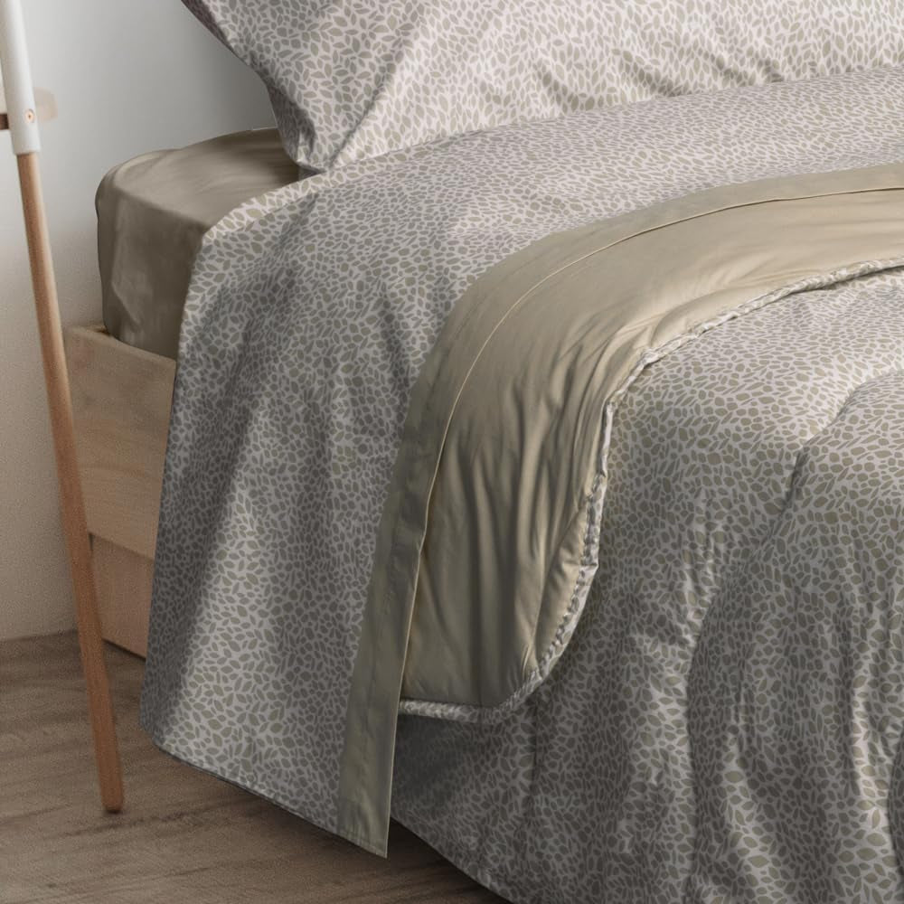 Foppapedretti Trapunta Notte & Natura Petali con sabbia, trapunta letto singolo, 100% cotone, made in Italy Trapunte e Trapunte Naty Shop