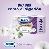 Regina Feeling - 42 rotoli di carta igienica, 175 fogli a tre strati, estratto di cotone naturale e profumazione delicata, packaging 60% plastica riciclata, carta certificata 100% Fsc