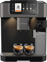 Macchina per caffè espresso completamente automatica GRUNDIG KVA 6230 con montalatte, macinacaffè in acciaio inossidabile con 13 impostazioni di macinatura, contenitore per chicchi da 250 g, serbatoio dell'acqua rimovibile da 2 litri, pressione della pompa 19 bar, display touch, nero