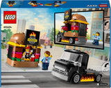 LEGO City Set da costruzione del camion degli hamburger con macchinina per bambini di 5 anni, minifigure del camion del cibo e accessori, regalo divertente per ragazzi e ragazze 60404 Set da costruzione Besuche den LEGO-Store