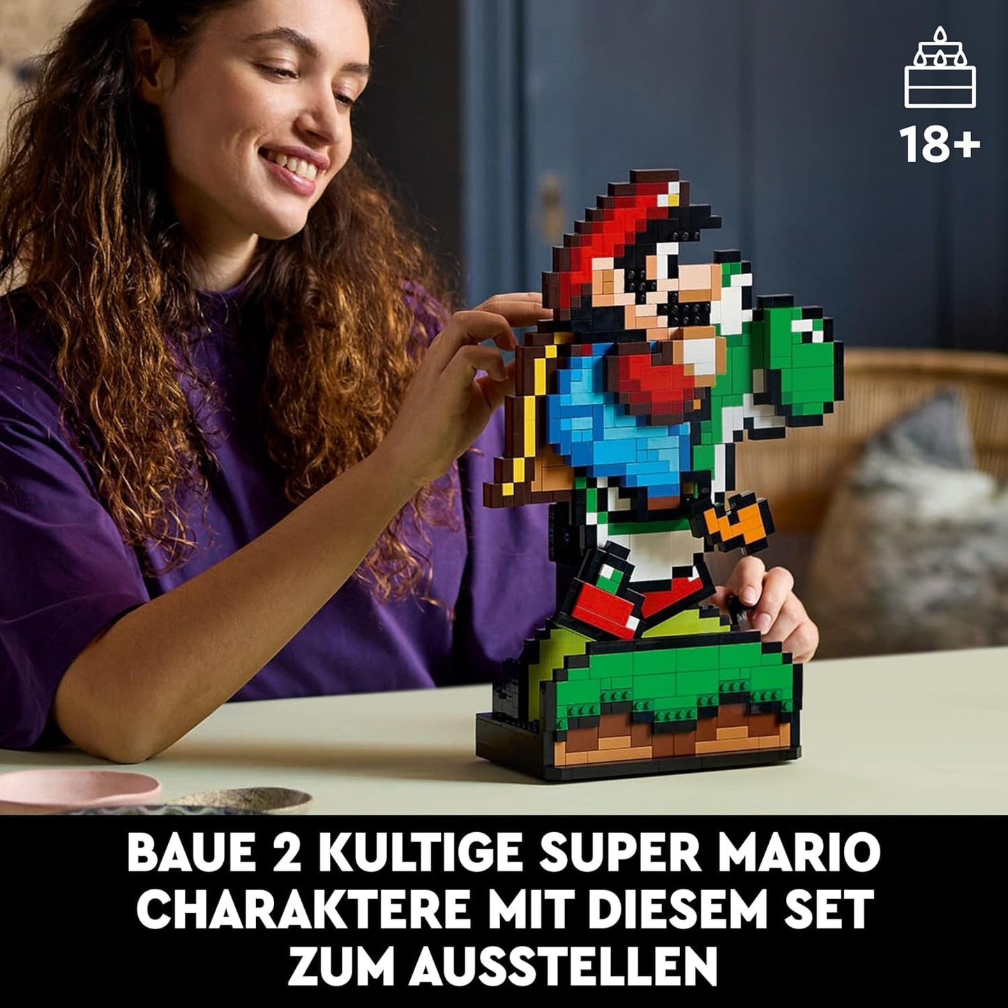 LEGO Super Mario World: set da collezione Mario e Yoshi Nintendo, pixel figure, modello da costruire ed esporre, decorazioni per la casa e oggetti da collezione, kit modello e regalo per fan adulti 71438 Set da costruzione Acquista il negozio LEGO